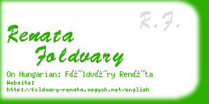 renata foldvary business card